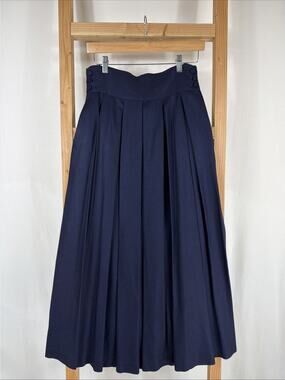 Vintage 90's Eric Bovy Navy Side Button Closure Long Skirt #1317 Size 10 USA